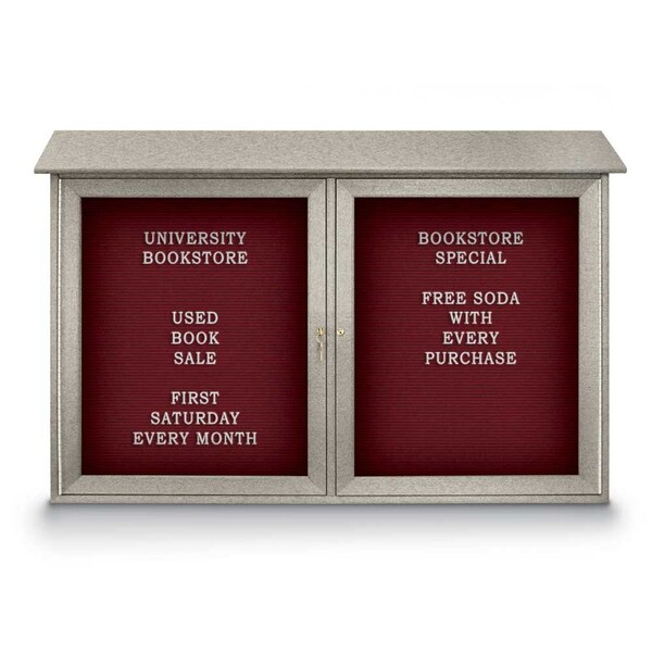 Indoor Enclosed Combo Board, 48"x36", Bronze Frame/Blue & Forbo
